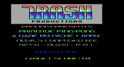 Primitive Ping-Pong Title Screen